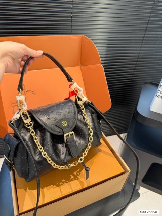Louis Vuitton Odyssée Black Embossed Leather Shoulder Bag view 2
