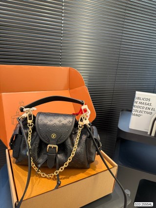 Louis Vuitton Odyssée Black Embossed Leather Shoulder Bag view 3