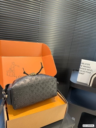 Louis Vuitton Odyssée Black Embossed Leather Shoulder Bag view 8