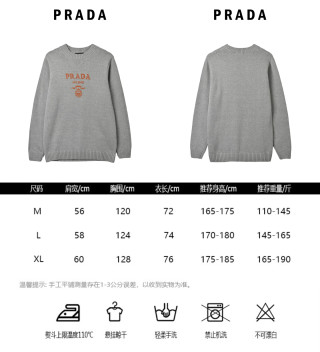 Prada Milano Logo Knit Sweater - Grey view 12