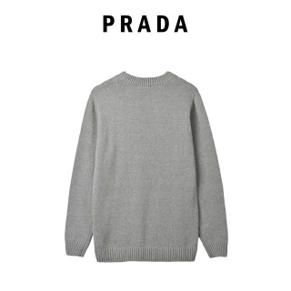 Prada Milano Logo Knit Sweater - Grey view 2