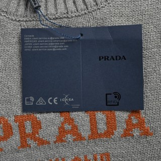 Prada Milano Logo Knit Sweater - Grey view 8