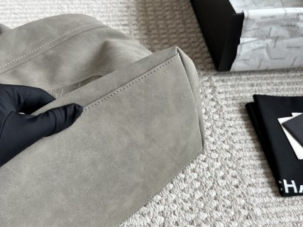 Chanel Vintage Tote Bag Grey Canvas view 6
