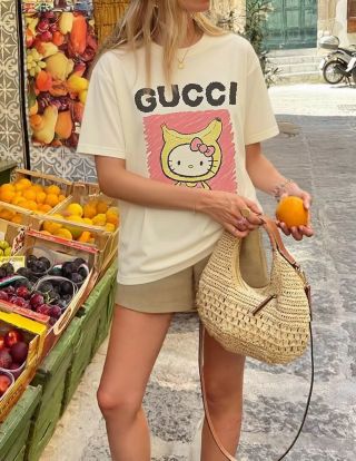 Gucci Hello Kitty Graphic White T-Shirt view 3