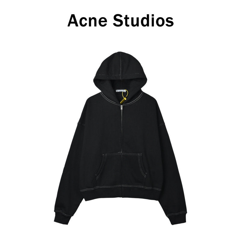 Black Anesthetics Print Hoodie with Contrast Stitching view