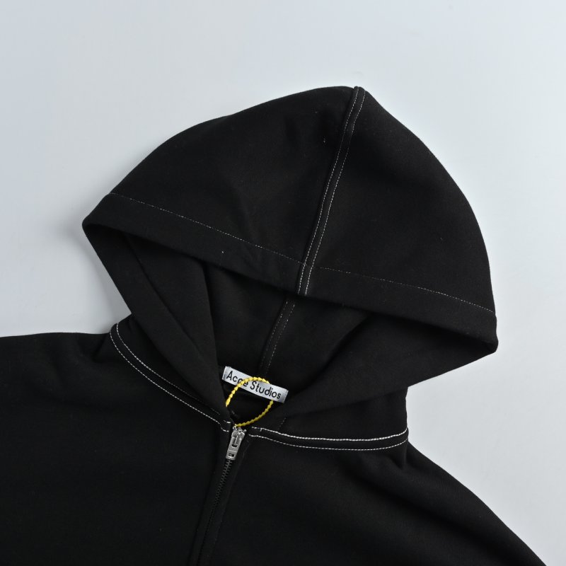 Black Anesthetics Print Hoodie with Contrast Stitching view