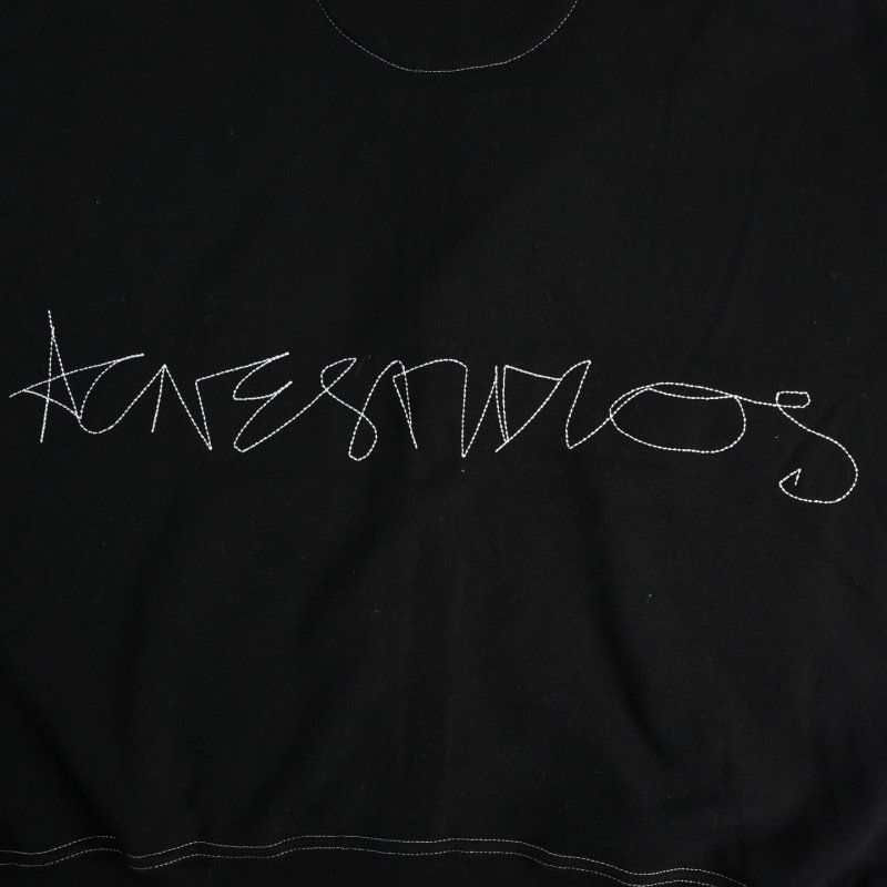 Black Anesthetics Print Hoodie with Contrast Stitching view