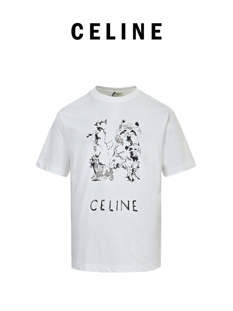 Celine Westie Dog Graphic White T-Shirt view