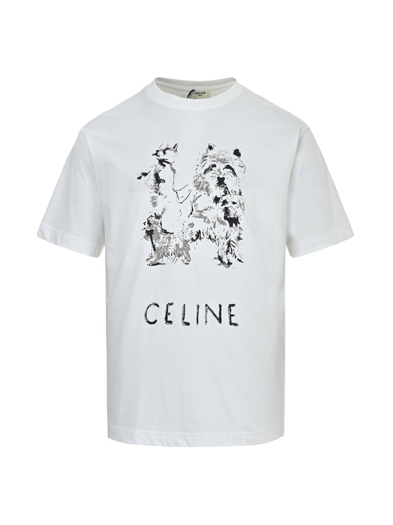 Celine Westie Dog Graphic White T-Shirt view