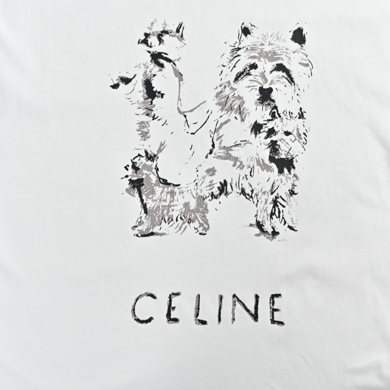 Celine Westie Dog Graphic White T-Shirt view