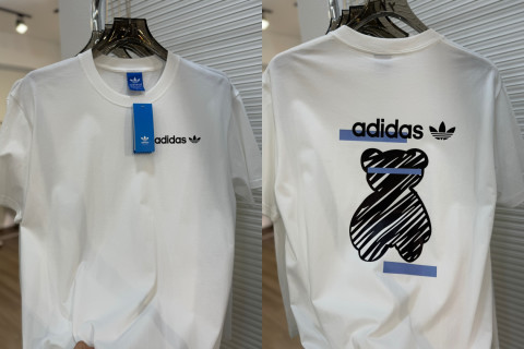 Adidas Trefoil Bear Print White T-Shirt