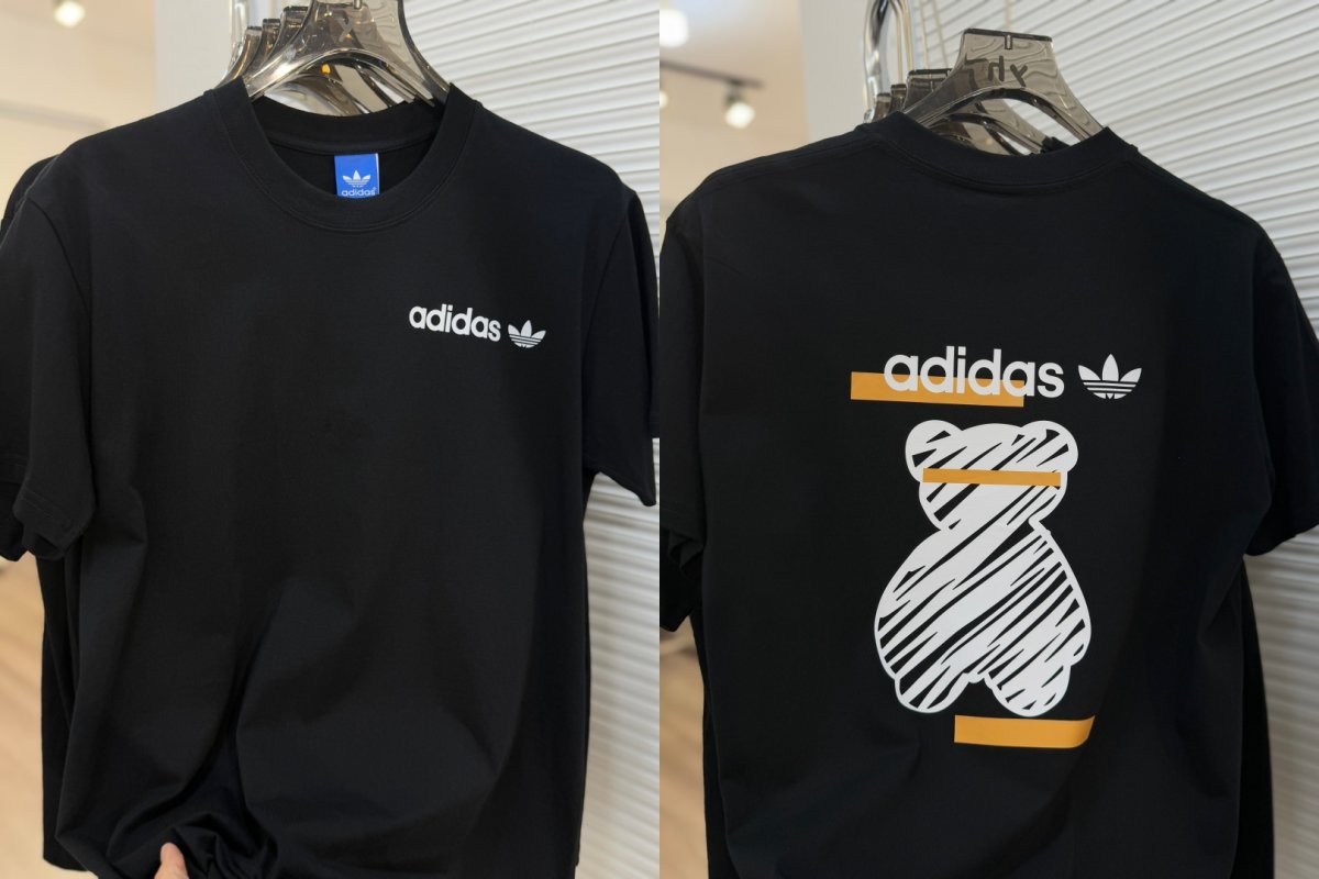 Adidas Trefoil Bear Print White T-Shirt view