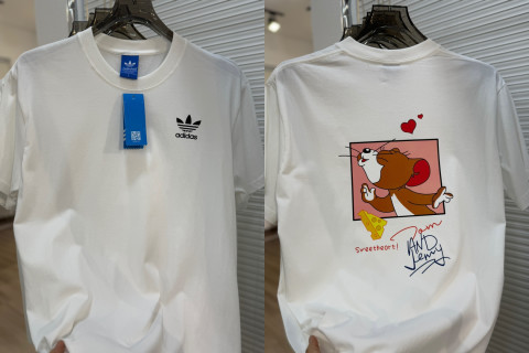 Adidas Trefoil Bear Print White T-Shirt view 3