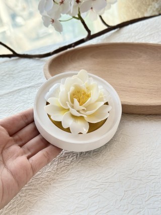 Handcrafted White Peony Ceramic Flower Sculpture