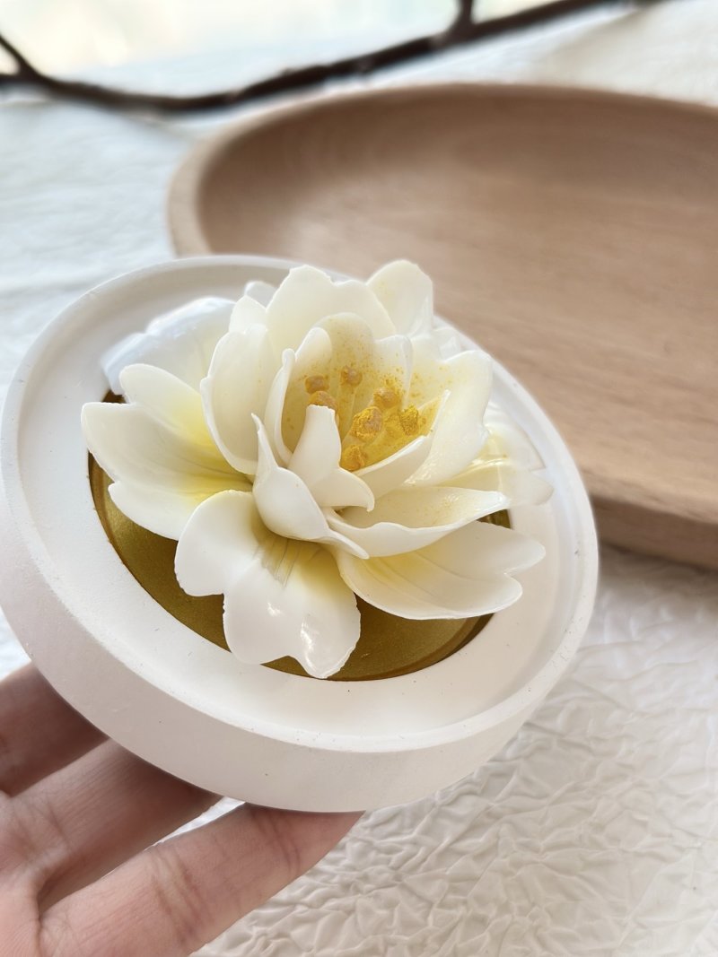 Handcrafted White Peony Ceramic Flower Sculpture view