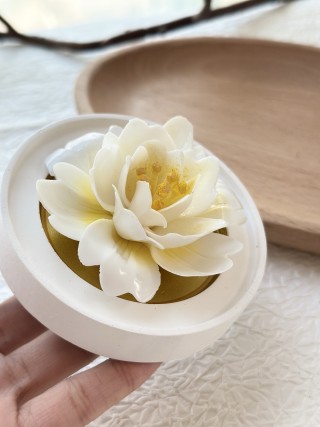 Handcrafted White Peony Ceramic Flower Sculpture view 3