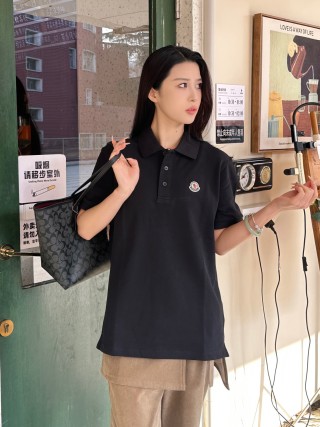 Moncler Black Short Sleeve Polo Shirt