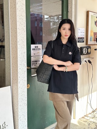 Moncler Black Short Sleeve Polo Shirt view 2