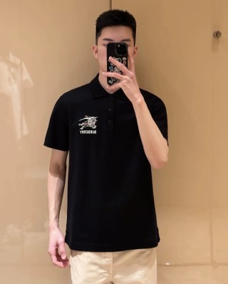 Burberry Black Polo Shirt with EKD Embroidery view 6