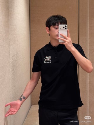 Burberry Black Polo Shirt with EKD Embroidery view 8