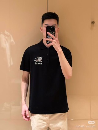 Burberry Black Polo Shirt with EKD Embroidery view 9