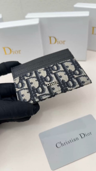 Dior Oblique Card Holder Navy White