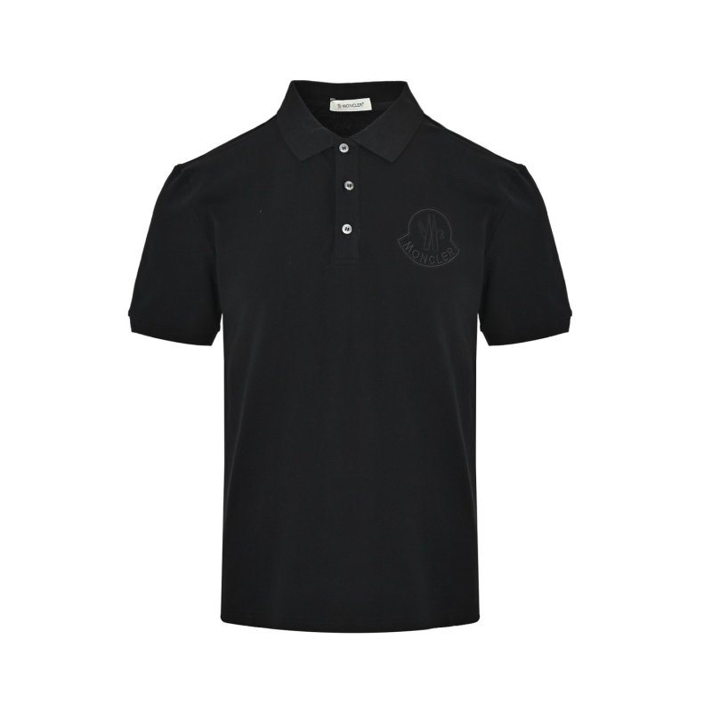 Moncler Black Short-Sleeve Polo Shirt view