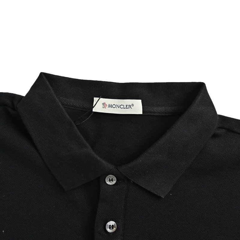 Moncler Black Short-Sleeve Polo Shirt view