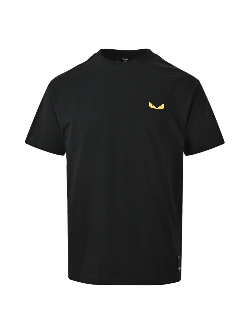 Black Oversized Short Sleeve T-Shirt with Yellow Embroidery view