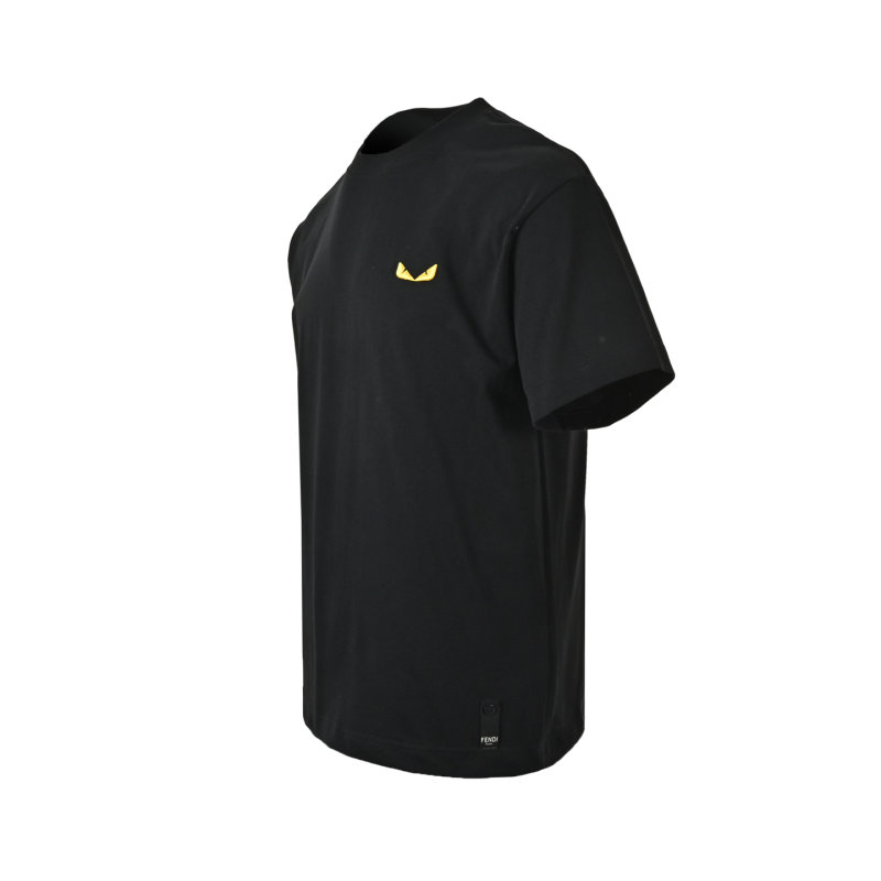 Black Oversized Short Sleeve T-Shirt with Yellow Embroidery view