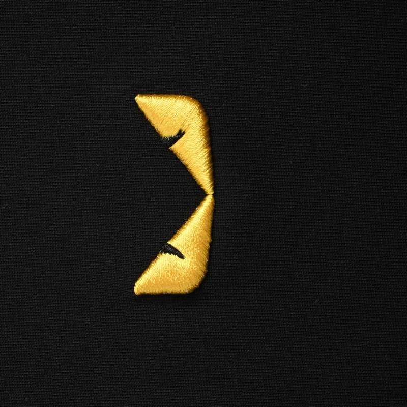 Black Oversized Short Sleeve T-Shirt with Yellow Embroidery view