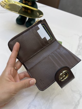 Gucci GG Canvas Compact Wallet Black with Red Green Stripe view 5