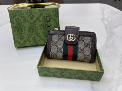 Gucci GG Canvas Compact Wallet Black with Red Green Stripe view 7