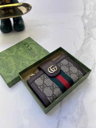 Gucci GG Canvas Compact Wallet Black with Red Green Stripe view 8