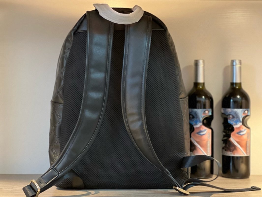 Versace Embossed Black Backpack with Gold Hardware view