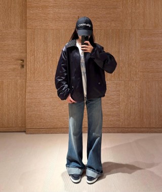 Louis Vuitton Black Leather Jacket with Contrast Collar view 4