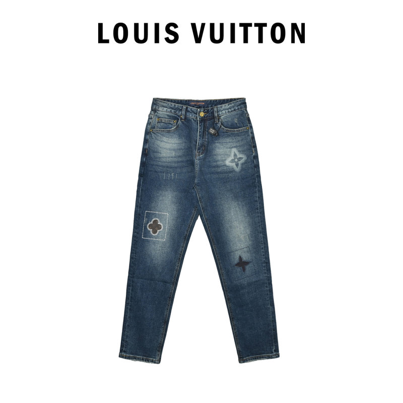 Premium Distressed Blue Denim Jeans view