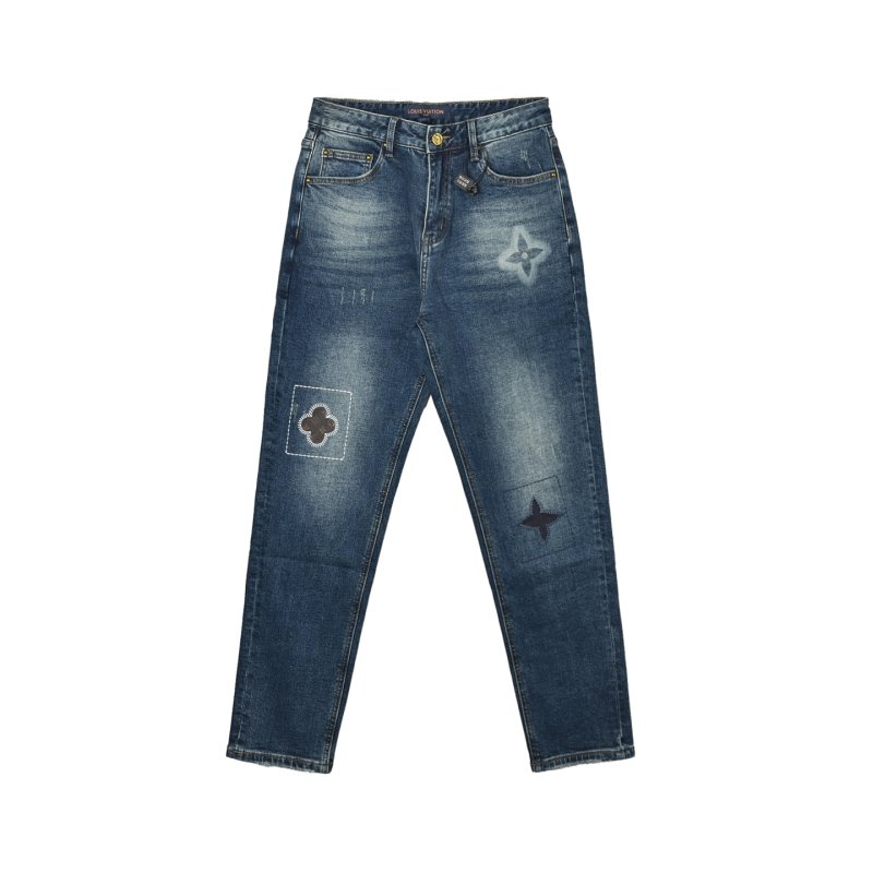 Premium Distressed Blue Denim Jeans view