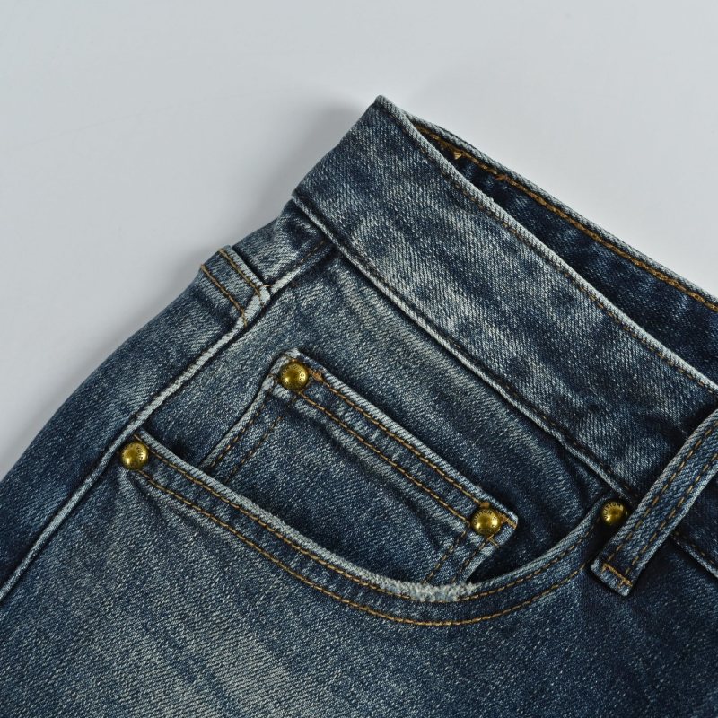 Premium Distressed Blue Denim Jeans view
