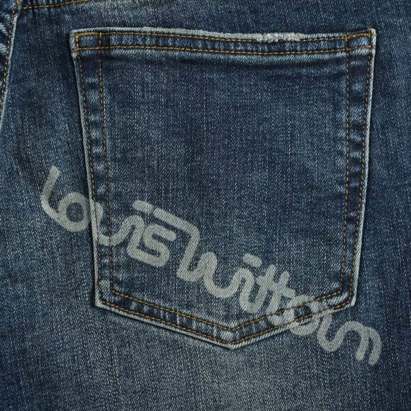 Premium Distressed Blue Denim Jeans view