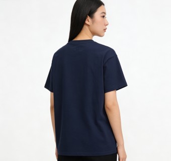 Ami Paris Navy Heart Logo T-Shirt Red view 3