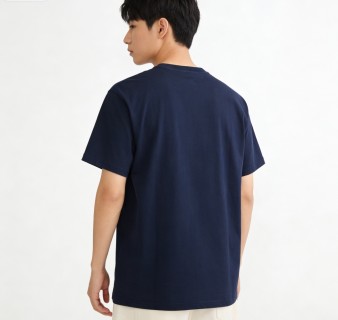 Ami Paris Navy Heart Logo T-Shirt Red view 4