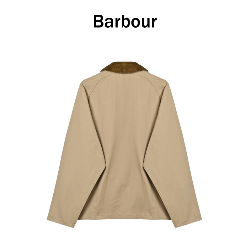 Beige Corduroy Collar Button-Up Overshirt Jacket view