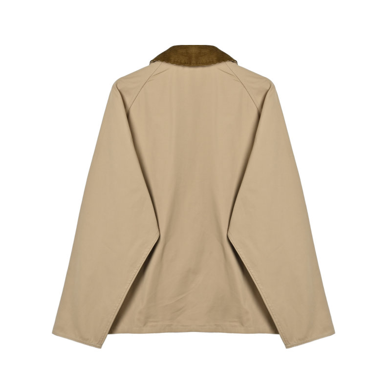 Beige Corduroy Collar Button-Up Overshirt Jacket view