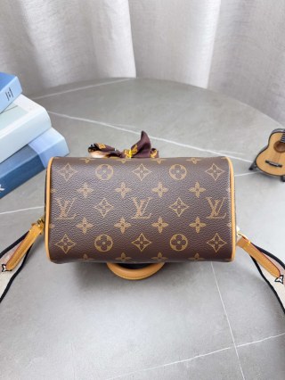 Louis Vuitton Speedy Nano Monogram Canvas Bag with Silk Scarf view 8