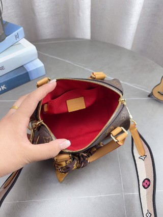 Louis Vuitton Speedy Nano Monogram Canvas Bag with Silk Scarf view 9