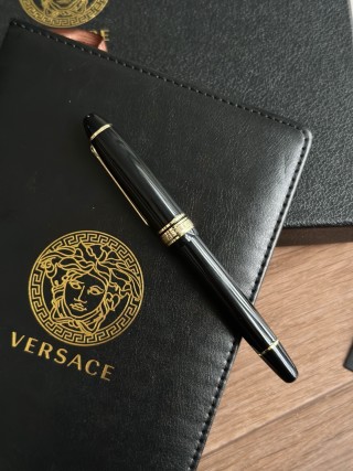 Versace Black Leather Notebook & Signature Pen Set view 3