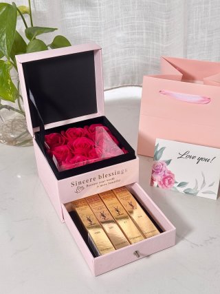 YSL Rouge Volupté 4-Piece Lipstick Gift Set with Preserved Roses