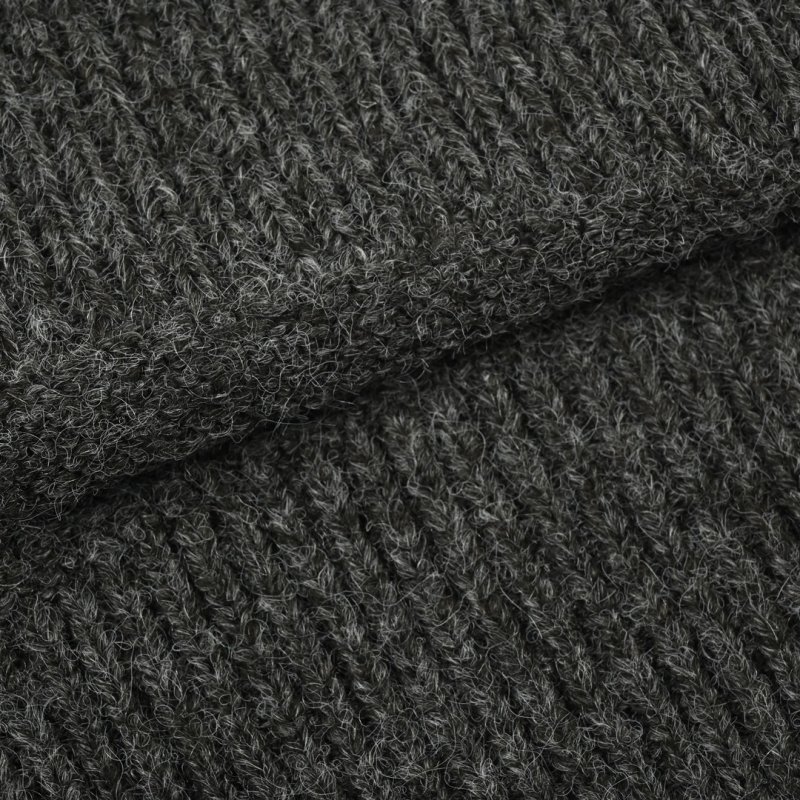 Charcoal Fuzzy Crew Neck Sweater with Yellow Graphic Print view