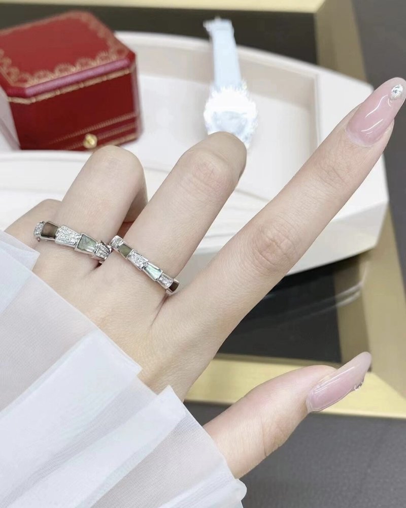 Silver Crystal & Green Stone Statement Ring